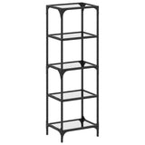 Storage Rack with Transparent Glass Top 40x30x123 cm Steel 846040