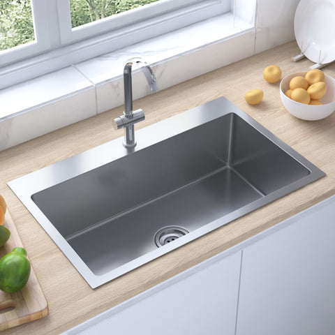 ZNTS Handmade Kitchen Sink Stainless Steel 51514