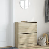 Shoe Cabinet Sonoma Oak 80x21x87.5 cm Engineered Wood 839919