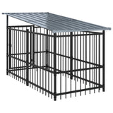 Outdoor Dog Kennel with Roof Steel 3.75 m 3124607