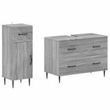 2 Piece Bathroom Cabinet Set HAARLEM Grey Sonoma 3417699