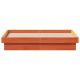 LED Bed Frame without Mattress Wax Brown 140x200 cm Solid Wood 844414