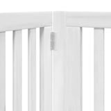 Dog Gate with Door Foldable 12 Panels White 960 cm Poplar Wood 3155680