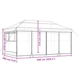 Foldable Party Tent Pop-Up with 4 Sidewalls Brown 4004956