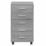 Drawer Cabinet with Castors Grey Sonoma Engineered Wood 342675