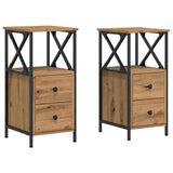 ZNTS Bedside Cabinets 2 pcs Artisan Oak 34x35.5x70 cm Engineered Wood 857253