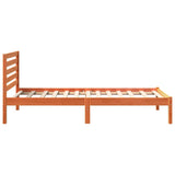 Bed Frame with Headboard Wax Brown 75 x 190 cm Solid Pine Wood 872274