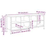 Shoe Cabinet Old Wood 131 x 35 x 50 cm Engineered Wood and Iron 881310