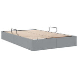 Storage Bed with Mattress Light Grey 120 x 200 cm Fabric 3369998