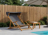 Deck Chair 3 Position Solid Eucalyptus Wood Grey 42024883