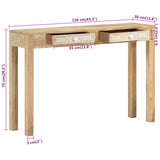 Console Table 110x30x75 cm Solid Bleached Wood Mango 351617