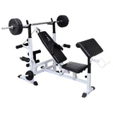 Weight Bench with Weight Rack, Barbell and Dumbbell Set 120 kg 275378