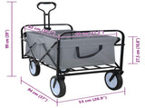 Folding Hand Trolley Manual Grey 94 x 53 x 99 cm Oxford Cloth 42020660