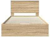 Bed Frame with Drawer Sonoma Oak 90 x 190 cm Engineer Wood 3409498