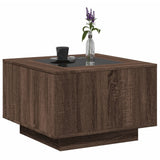 Coffee Table with LED Brown Oak 60x60x40 cm Engineered Wood 847573
