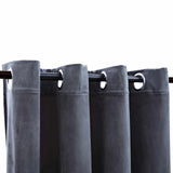 Blackout Curtain with Metal Rings Velvet Anthracite 290x245 cm 134499