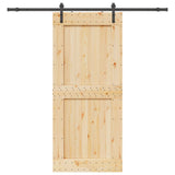 Sliding Door NARVIK Natural and Black 100 x 210 cm 3445310