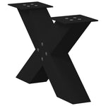 ZNTS Coffee Table Legs X-Shaped 2 pcs Black 50x cm Steel 4012936