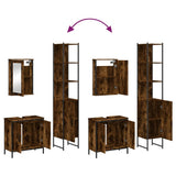 3 Piece Bathroom Furniture Set Smoked Oak Engineered Wood 3214802