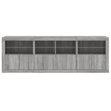 Sideboard with LED Lights Grey Sonoma 202x37x67 cm 3209014
