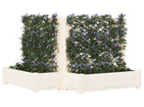 Big Planter with Trellis 2 pcs White 143 x 143 x 133.5 cm PP 42041725