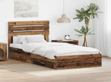 Bed Frame with Drawer with Headboard Manual Engineered Wood 3411697