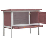 170829 Outdoor Rabbit Hutch 1 Layer Brown Wood