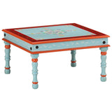 Coffee Table Blue Hand Painted Solid Wood Mango 353763