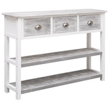 Sideboard Antique Grey 108x30x76 cm Solid Paulownia Wood 338543
