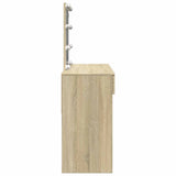 Dressing Table with LED Sonoma Oak 100x40x130 cm 848194