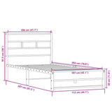 Metal Bed Frame without Mattress Sonoma Oak 107x203 cm 4017268