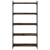 Bookcase 5-Tier Smoked Oak 80x30x154 cm Engineered Wood 837679