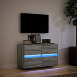 TV Wall Cabinet with LED Lights Grey Sonoma 80x31x45 cm 852290