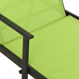 ZNTS Sun Lounger Steel and Textilene Fabric Green 317598