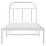 Metal Bed Frame without Mattress with Headboard White 80x200cm 353675