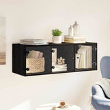 Wall Cabinet Black Oak 102 x 37 x 35 cm Engineered Wood 882921