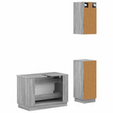 3 Piece Bathroom Cabinet Set HOORN Grey Sonoma Engineered Wood 3417798