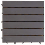 Decking Tile 10 pcs Grey 30 x 30 cm Acacia Hardwood 42046711