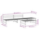 4 Piece Garden Lounge Set Black Solid Wood Pine 3186596