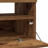 TV Cabinet with LED Lights Old Wood 100x35x40 cm Engineered Wood 856355