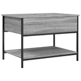 ZNTS Coffee Table Grey Sonoma 70x50x50 cm Engineered Wood and Metal 845344