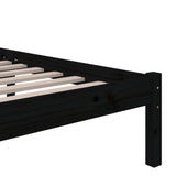 Bed Frame without Mattress Black Solid Wood 150x200 cm King Size King Size 814893