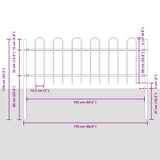 Garden Fence White 13.6 x 0.6 m Powder-coated steel 3334163