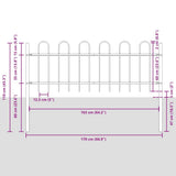Garden Fence BOXTEL 3 pcs 5.1 x 0.6 m Powder-coated Steel White 3334063