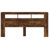 LED Headboard Smoked Oak 200 cm Engineered Wood 837369
