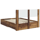 Bed Frame with Storage and Headboard Old Wood 120 x 190 cm 3414497