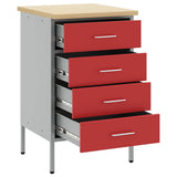 Work Bench with Drawer Red and Grey 50 x 55 x 85 cm 4103461