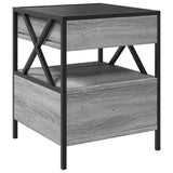 ZNTS Coffee Table with Infinity LED Grey Sonoma 40x40x51 cm 847720