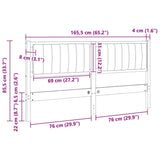 Upholstered Headboard White 160 cm Solid Pine Wood 879058