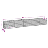 Raised Garden Bed Silver 400 x 40 x 55 cm galvanized 8006280